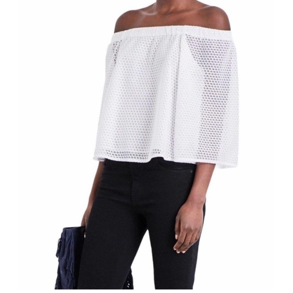 NWOT Maje Lor Off-The-Shoulder Lace Top white  (size 3)
